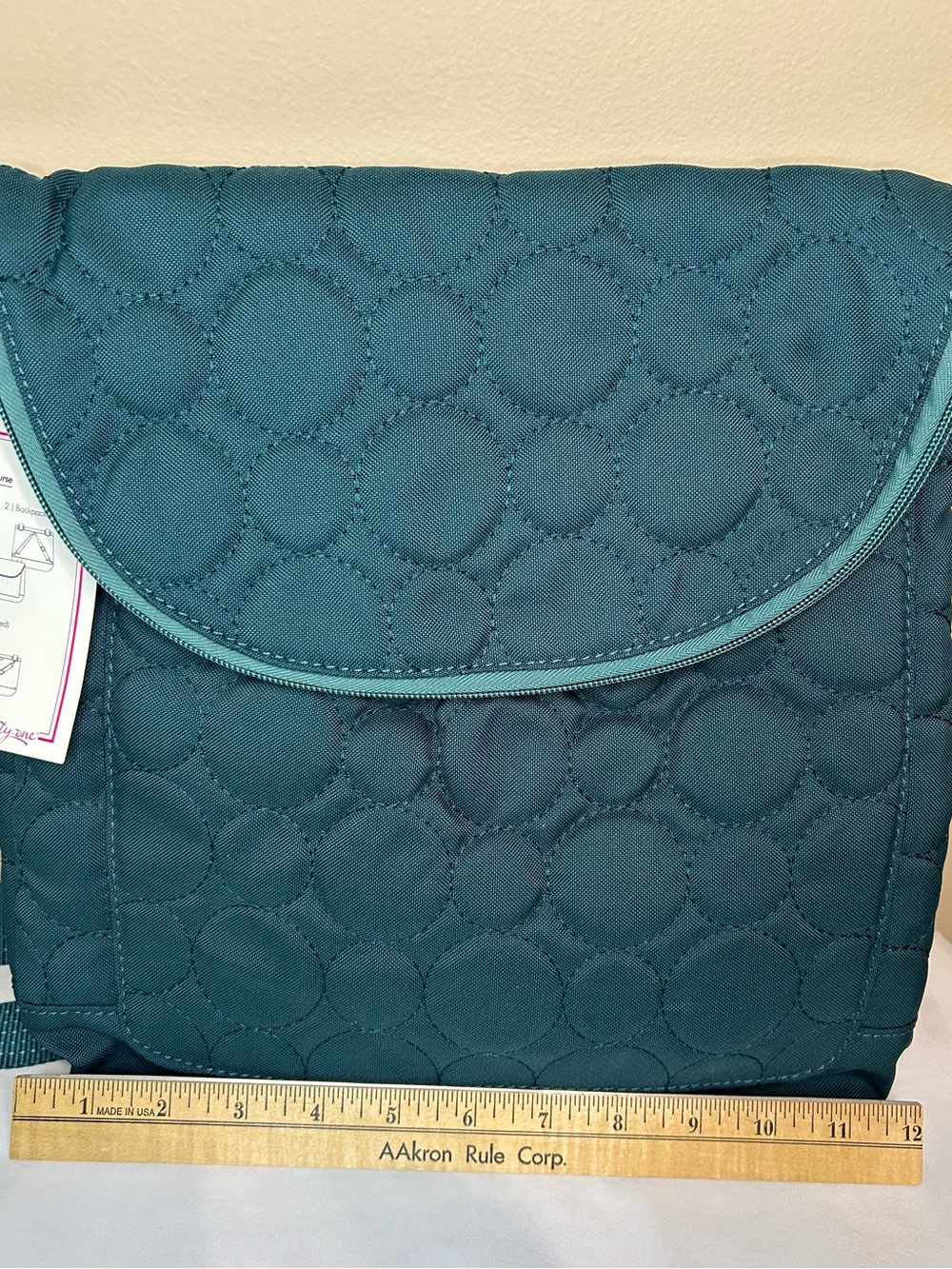 thirty-one Teal Quilted Circle-Pattern Backpack